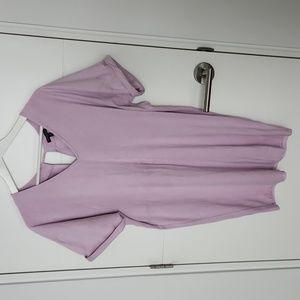 Faux Micro Suade Shirt Dress in Ice Pink